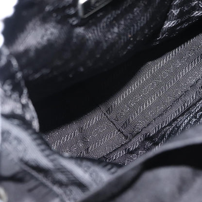 Prada Double Pocket Shoulder Bag Tessuto, BLACK, NYLON, Shoulder bag