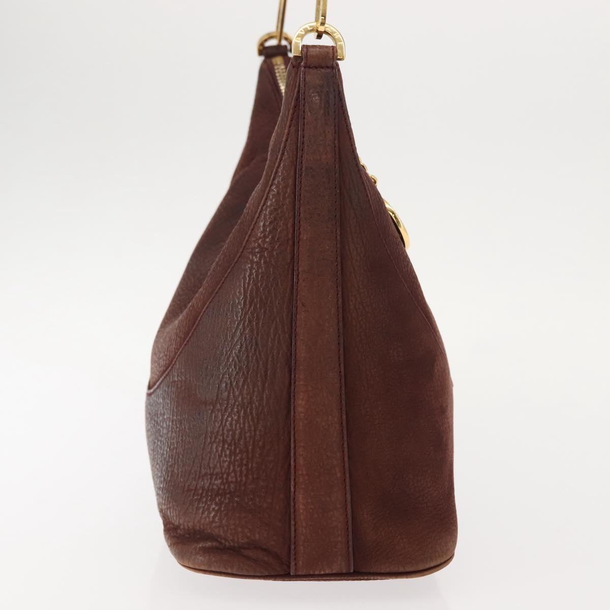 Bvlgari Medallion Frame Shoulder Bag Leather, BROWN, LEATHER, Shoulder bag