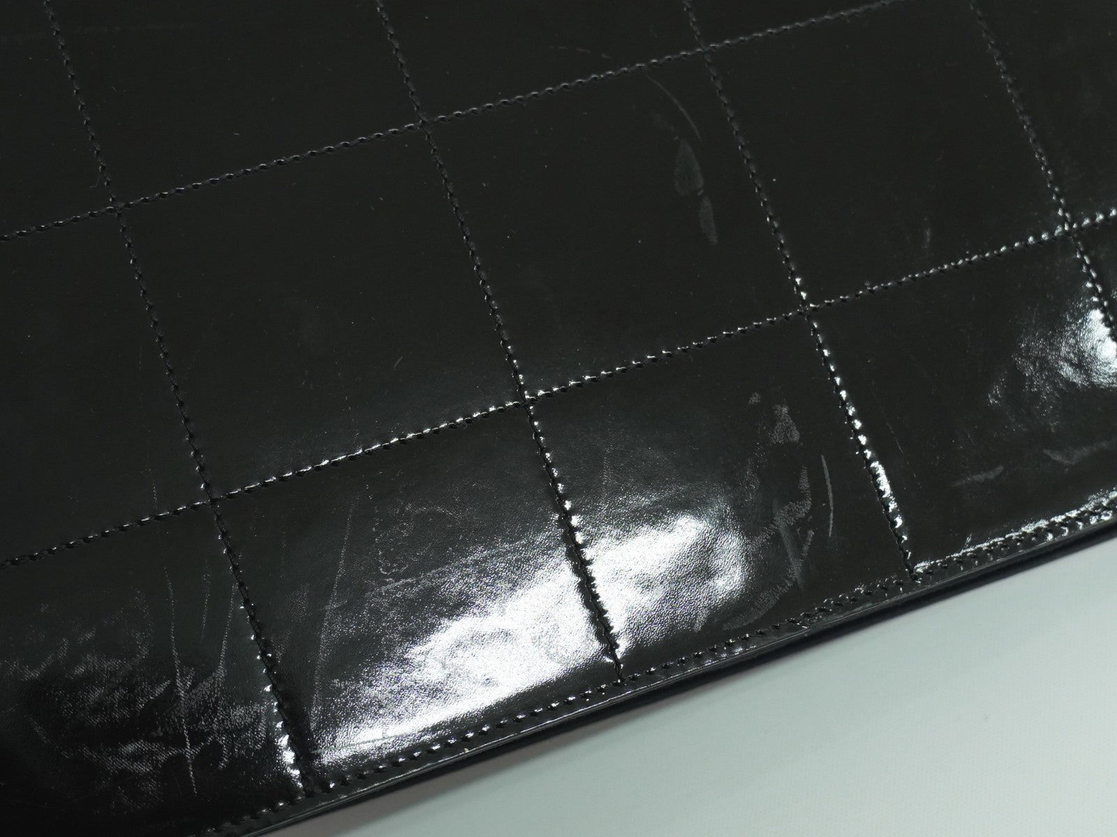 Chanel Vintage Portrait Tote Printed Leather and Quilted Patent, BLACK, PATENT_LEATHER, Tote bag