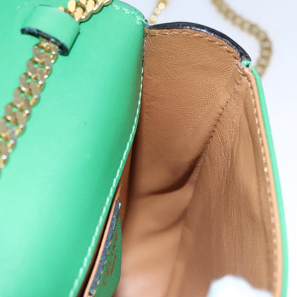 Celine Shoulder Bag Leather, GREEN, LEATHER, Shoulder bag