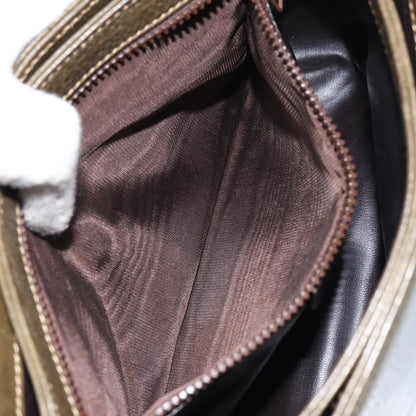 Celine Vintage Shoulder Bag Leather, KHAKI, LEATHER, Shoulder bag