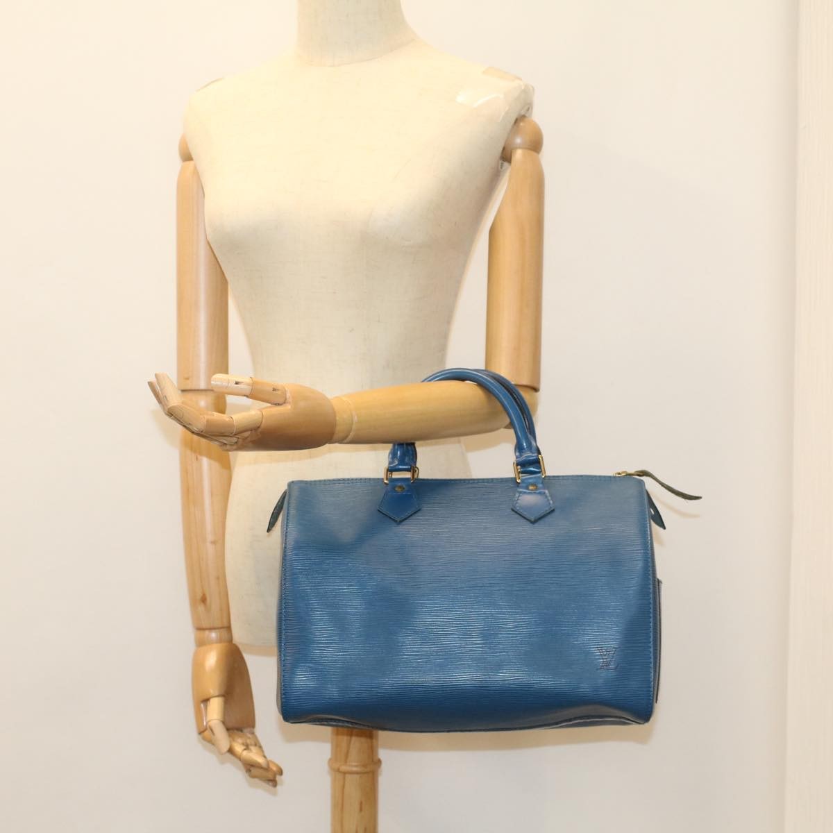 Louis Vuitton Speedy Handbag Epi Leather, BLUE, LEATHER, Handbag