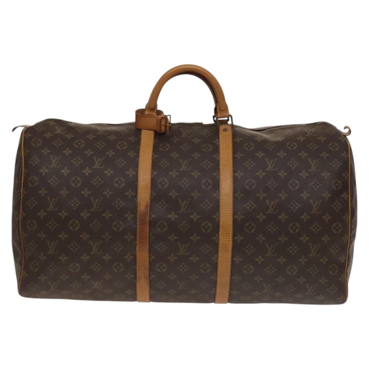 Louis Vuitton Keepall Bag Monogram Canvas, BROWN, CANVAS, Travel bag