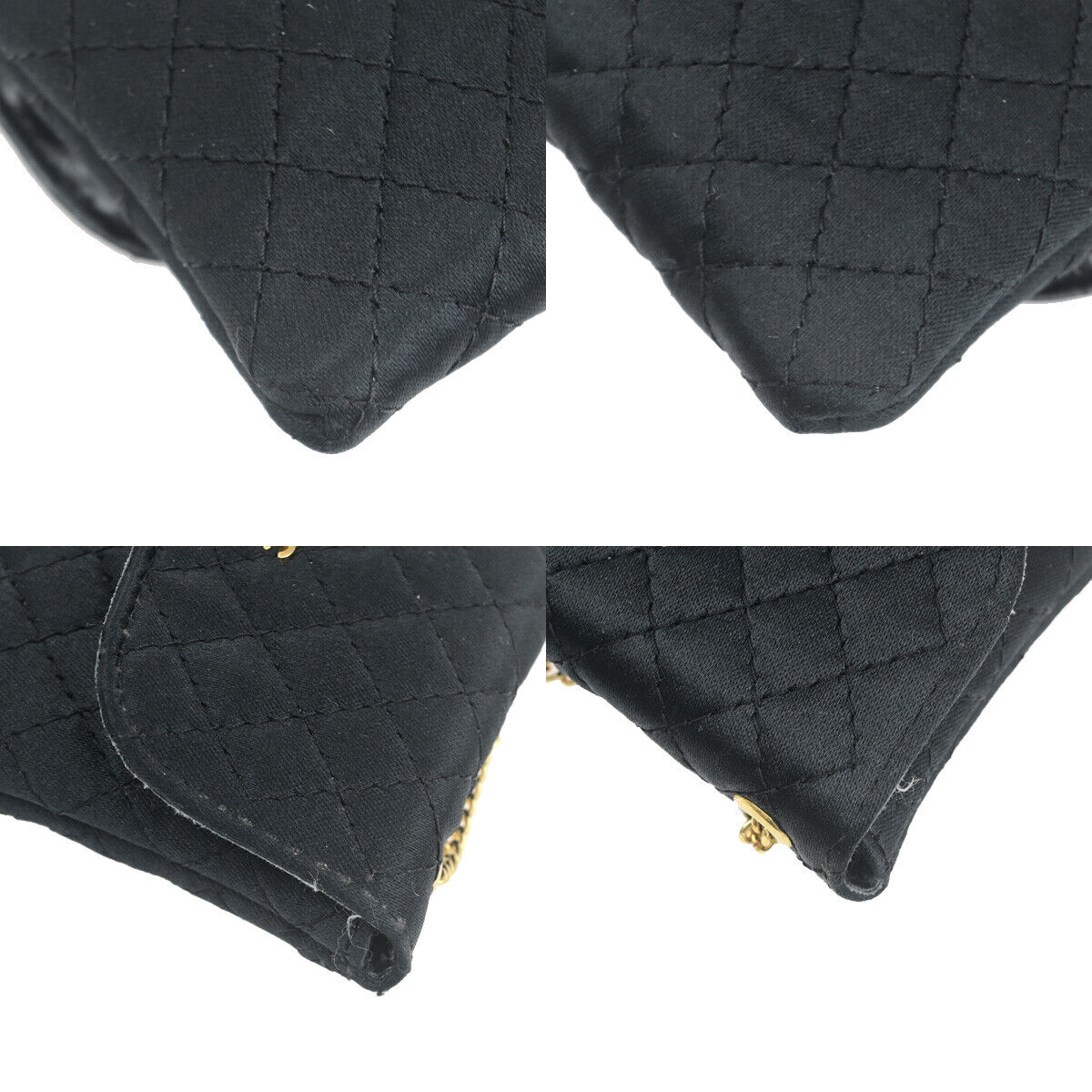 Chanel CC Logo Micro Matelasse Shoulder Bag Pouch Canvas, BLACK, CANVAS, Shoulder bag