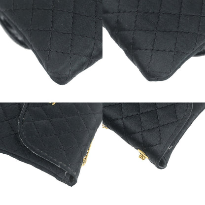 Chanel CC Logo Micro Matelasse Shoulder Bag Pouch Canvas, BLACK, CANVAS, Shoulder bag