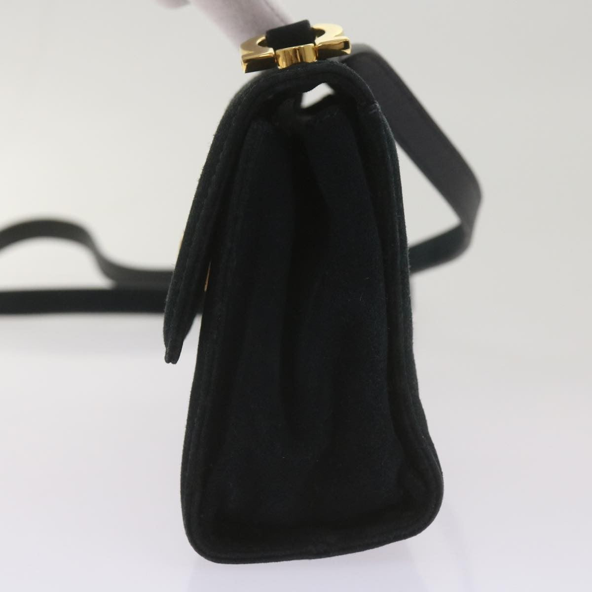 Salvatore Ferragamo Gancini Shoulder Bag Suede, BLACK, SUEDE, Shoulder bag