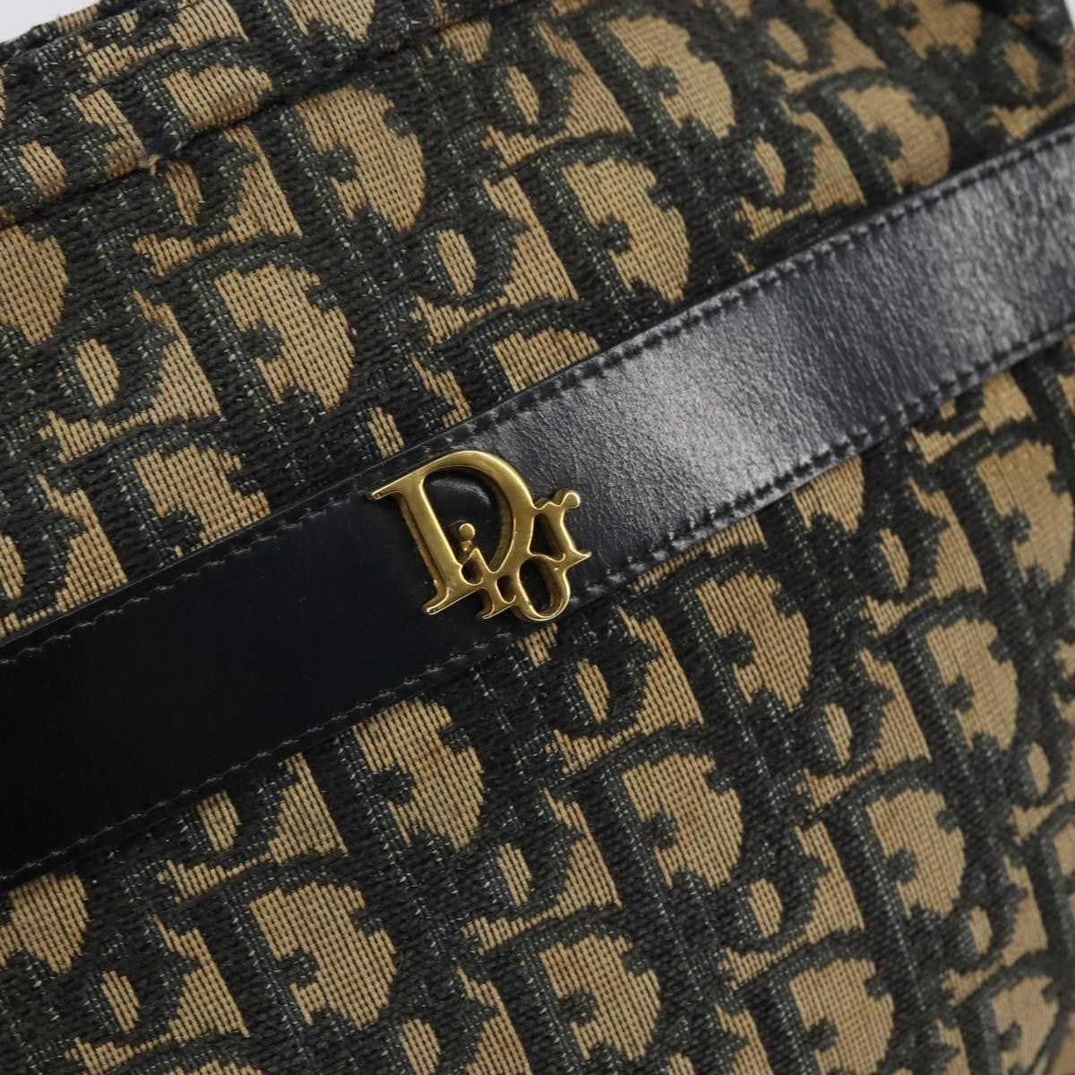Christian Dior Vintage Trotter Shoulder Bag Canvas, NAVY, CANVAS, Shoulder bag