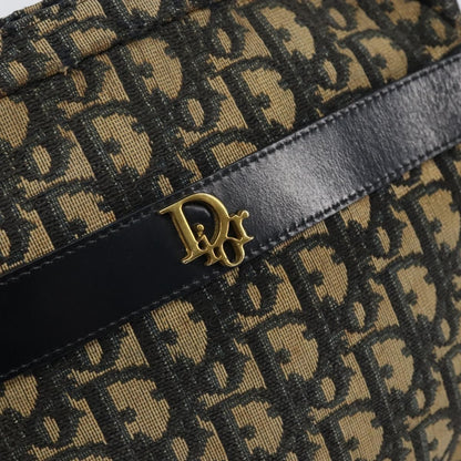 Christian Dior Vintage Trotter Shoulder Bag Canvas, NAVY, CANVAS, Shoulder bag