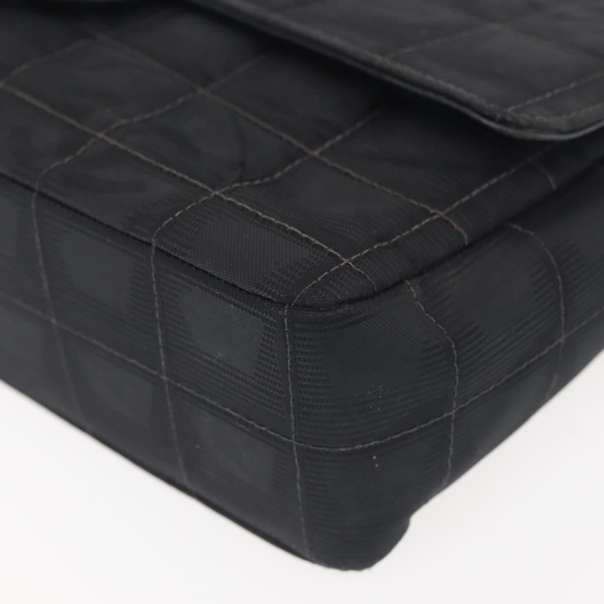 Chanel Travel Line Flap Bag Nylon, BLACK, NYLON, Travel bag