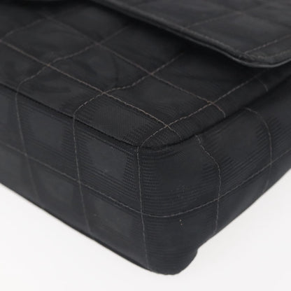 Chanel Travel Line Flap Bag Nylon, BLACK, NYLON, Travel bag