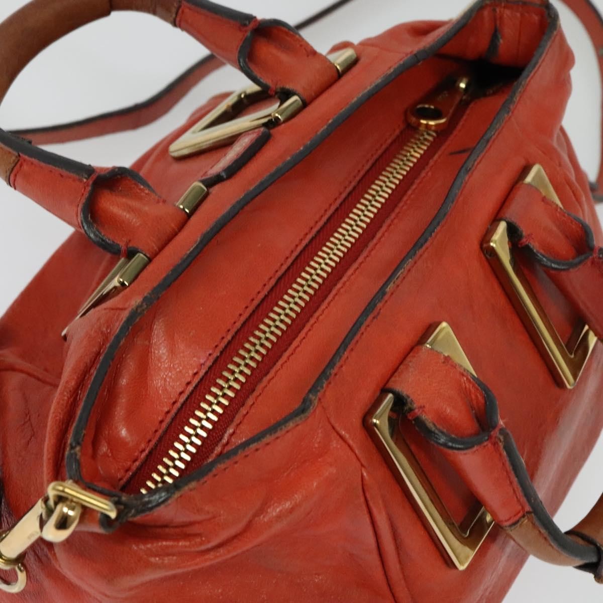 Chloe Ethel Handbag Leather, ORANGE, LEATHER, Handbag