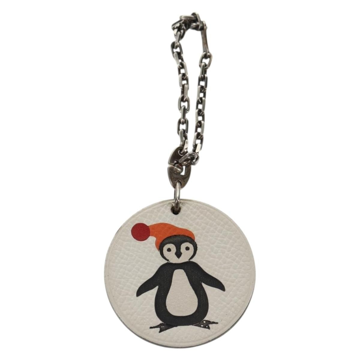 Hermes Breloque Bag Charm Metal, WHITE, LEATHER, Charms and Keychains