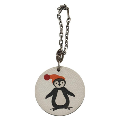 Hermes Breloque Bag Charm Metal, WHITE, LEATHER, Charms and Keychains