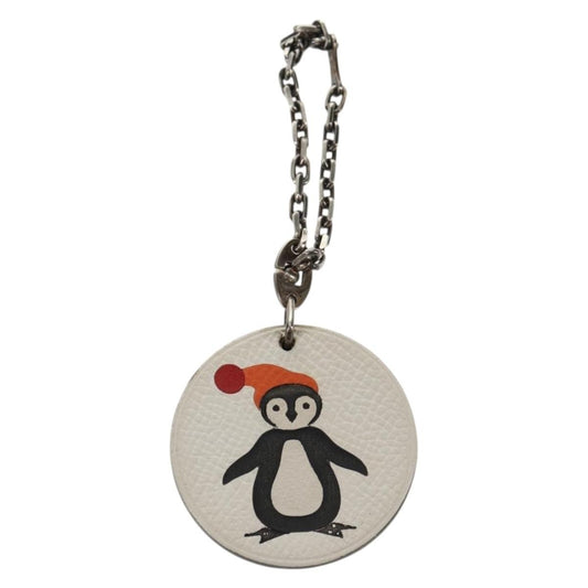 Hermes Breloque Bag Charm Metal, WHITE, LEATHER, Charms and Keychains