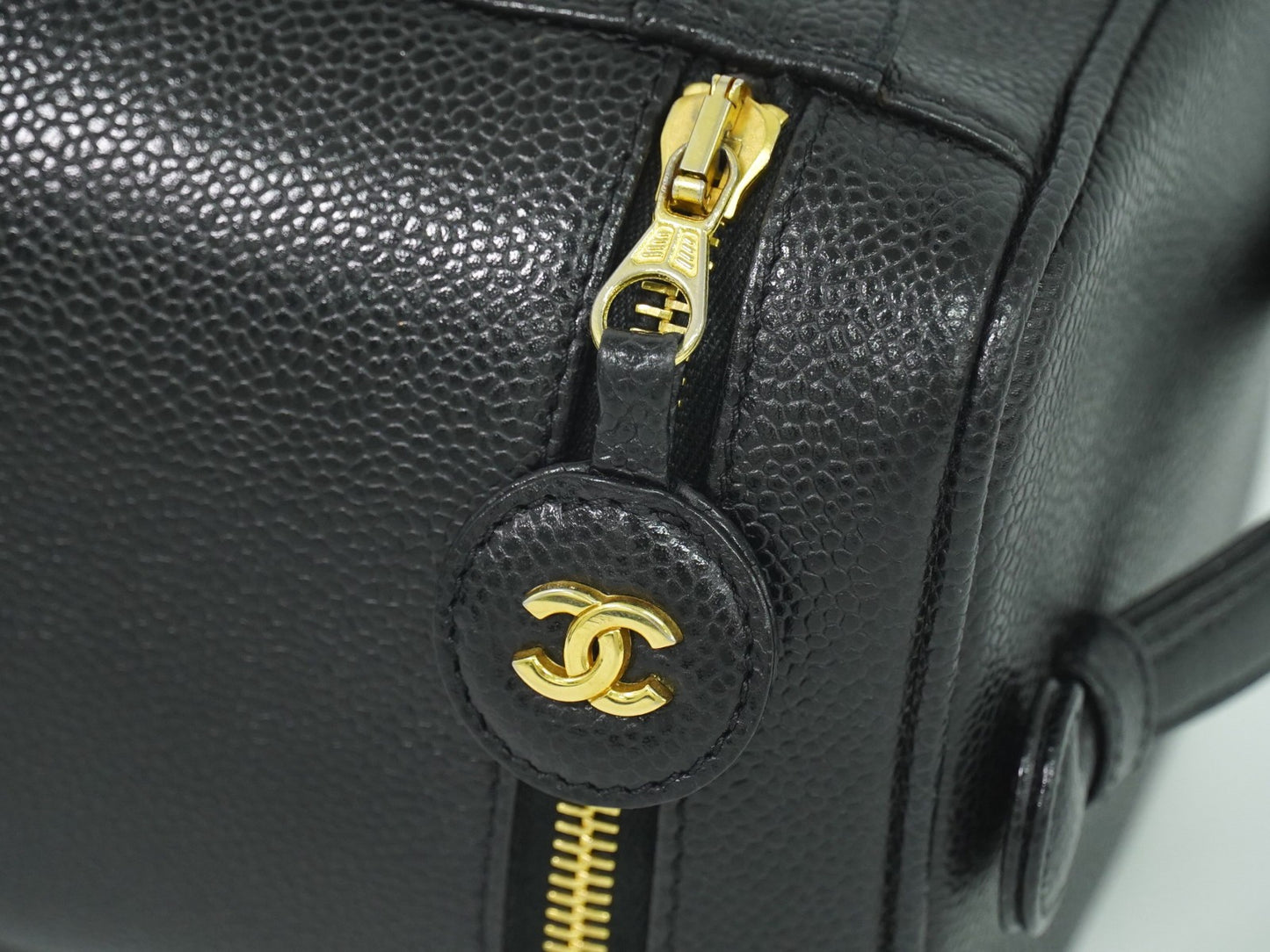 Chanel Vanity pouch Leather, BLACK, LEATHER, Toiletry Case