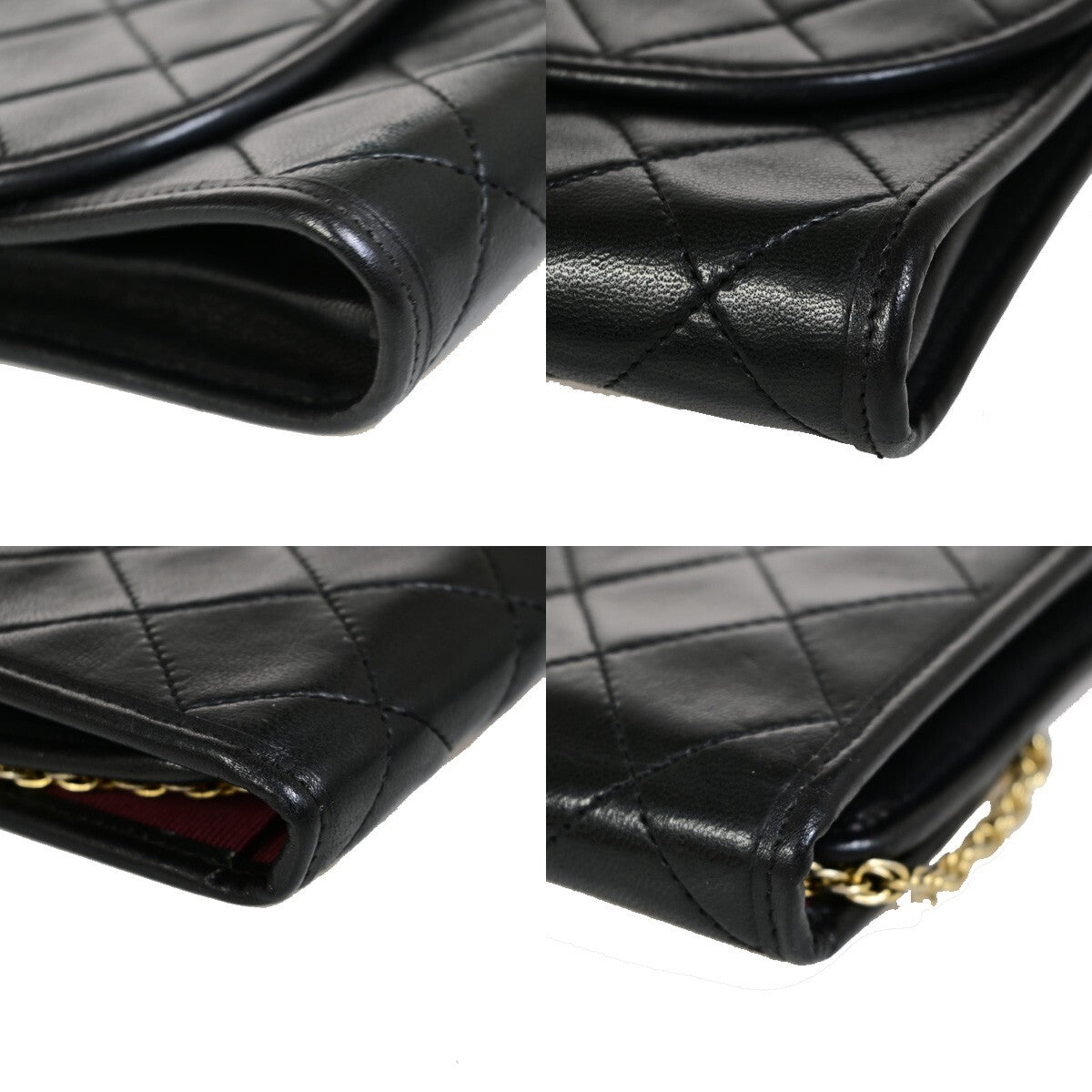 Chanel Vintage Round Flap Bag Quilted Lambskin, BLACK, LEATHER, Handbag