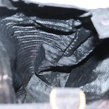 Prada Metal Handles Tote Tessuto, BLACK, NYLON, Handbag