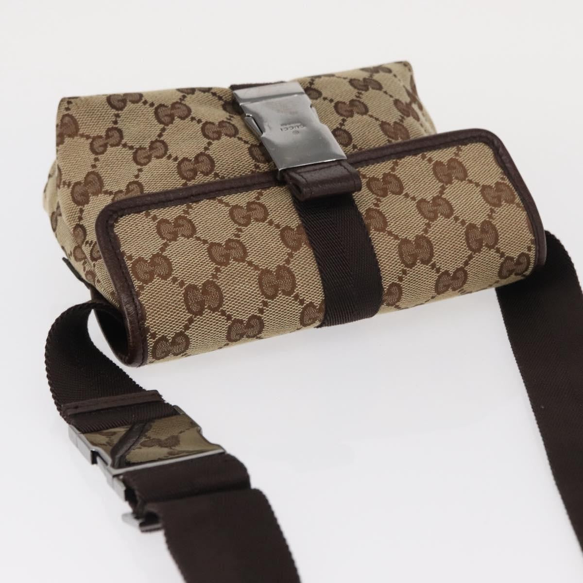 Gucci Buckle Belt Bag GG Canvas, BEIGE, CANVAS, Shoulder bag