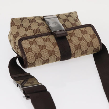 Gucci Buckle Belt Bag GG Canvas, BEIGE, CANVAS, Shoulder bag
