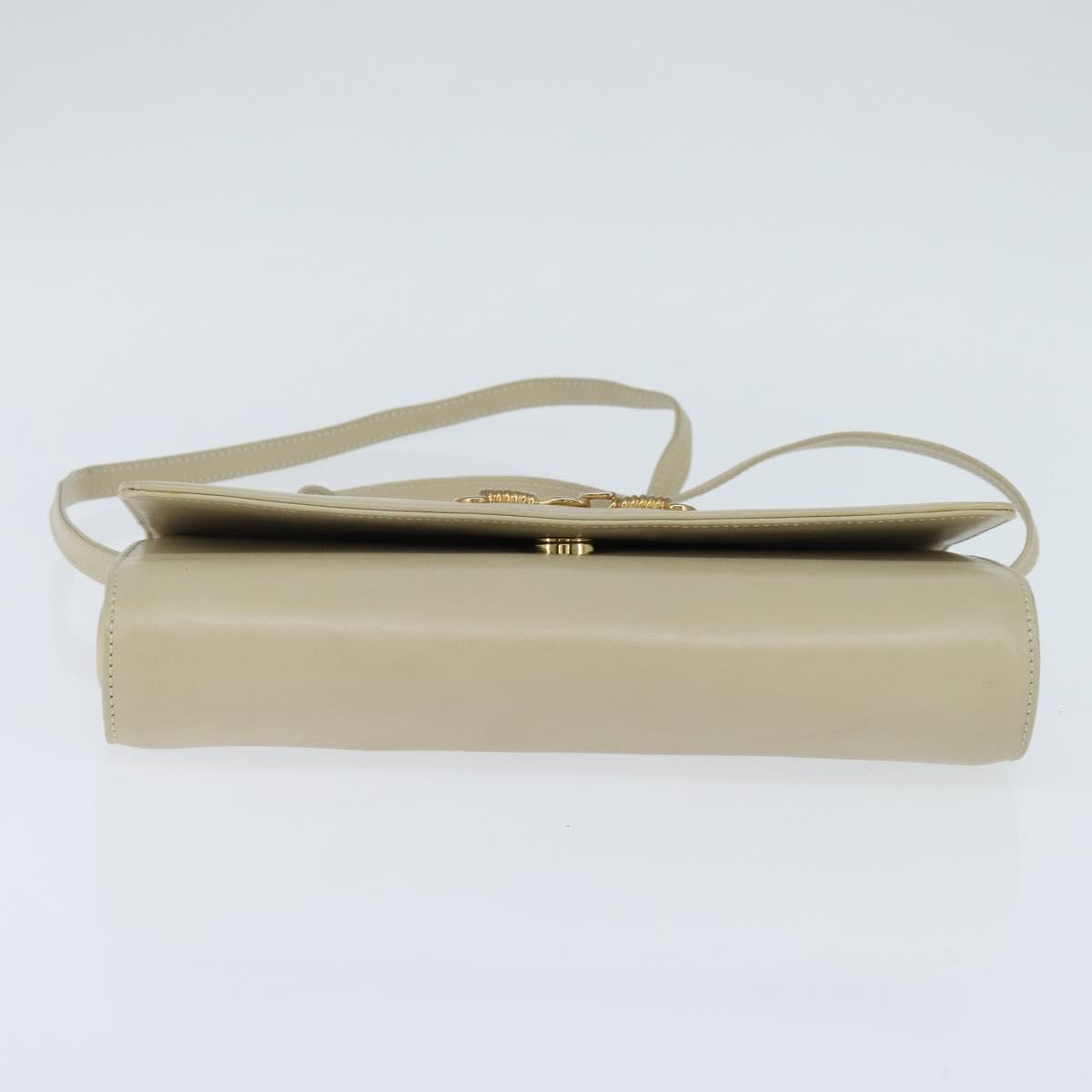 Celine Flap Shoulder Bag Leather, BEIGE, LEATHER, Shoulder bag