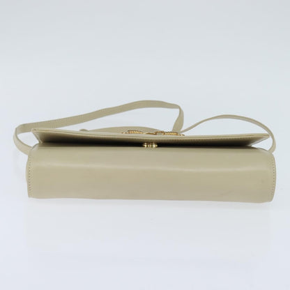 Celine Flap Shoulder Bag Leather, BEIGE, LEATHER, Shoulder bag