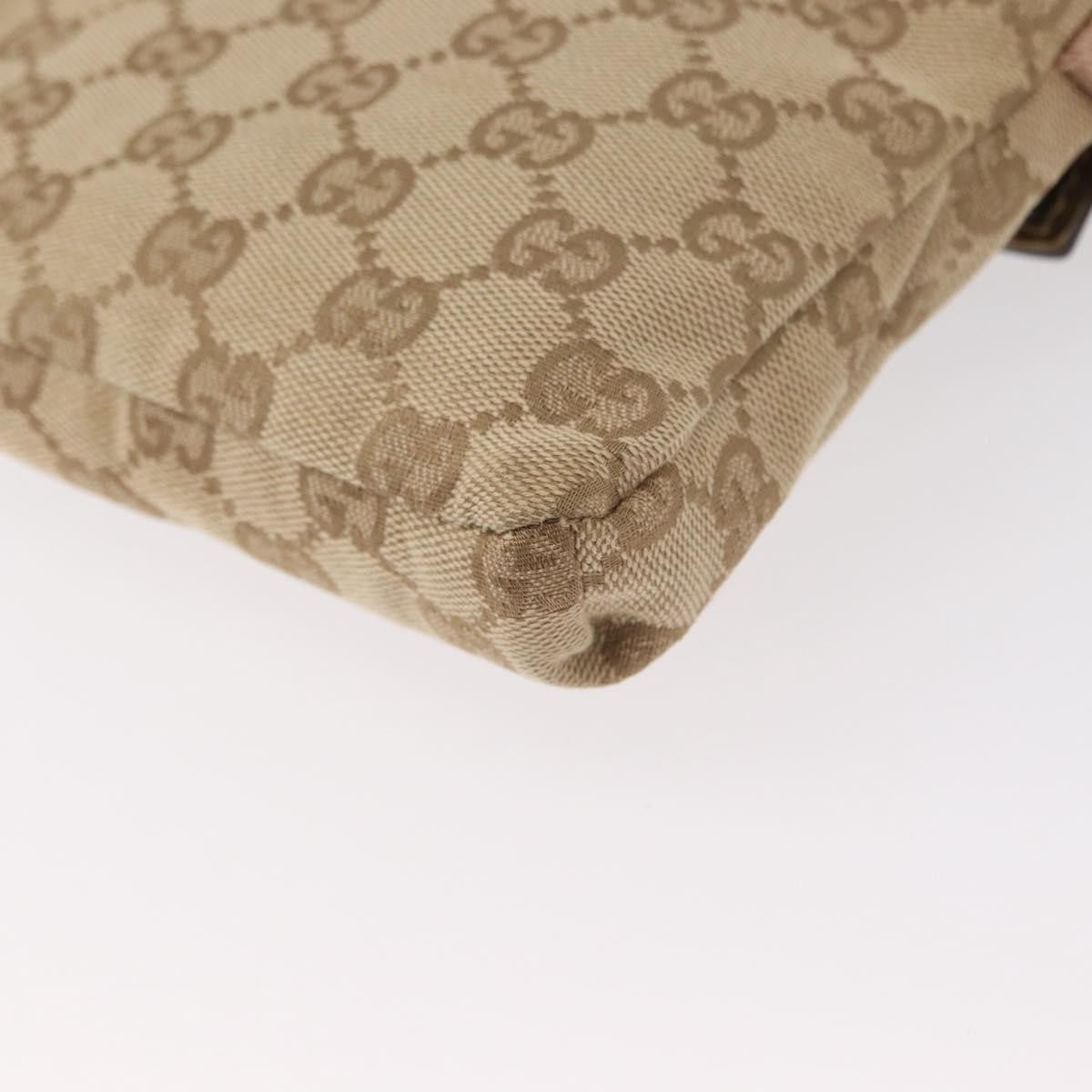 Gucci Vintage Double Belt Bag GG Canvas with Leather, BEIGE, CANVAS, Shoulder bag