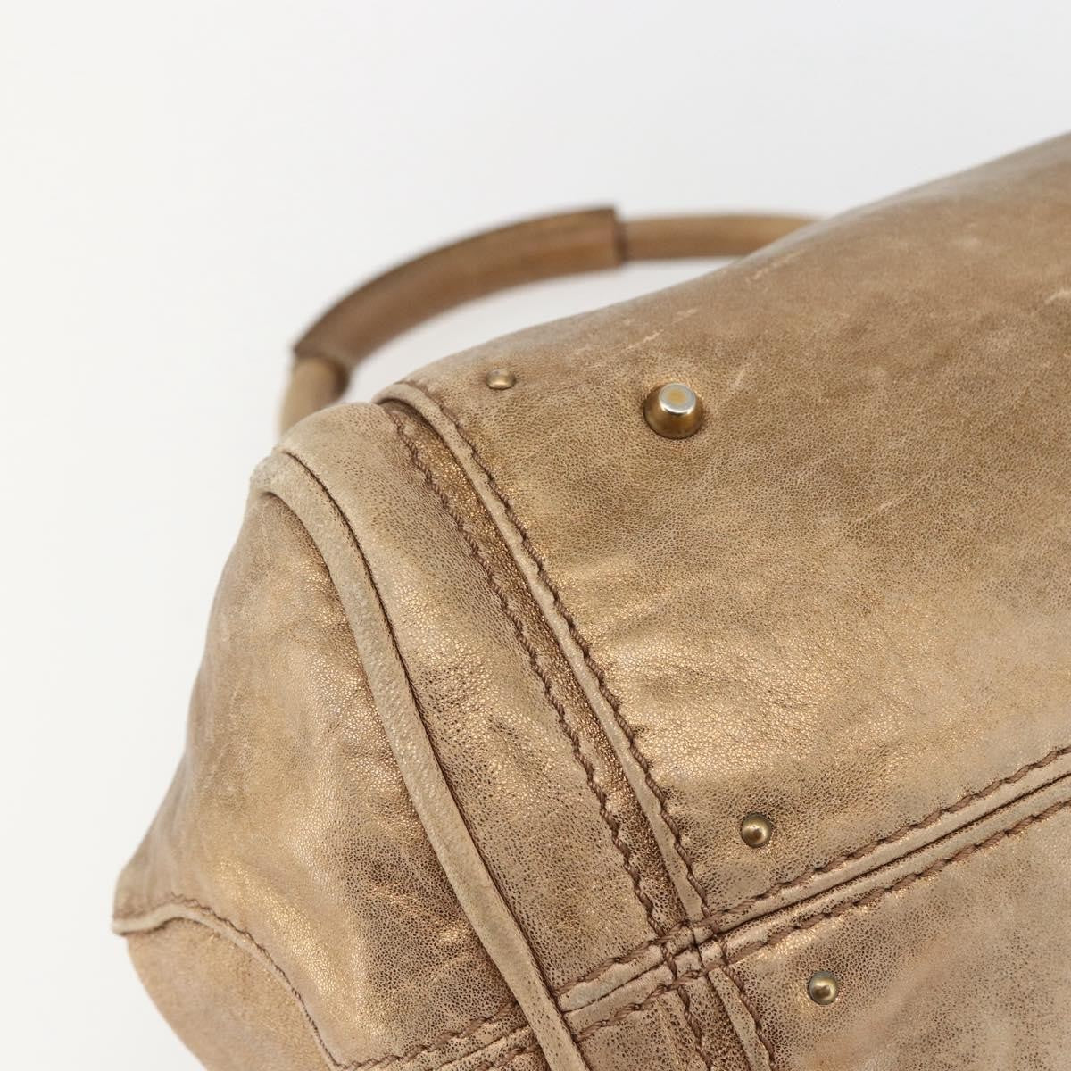 Chloe Pure Paddington Satchel Leather, GOLD, LEATHER, Handbag