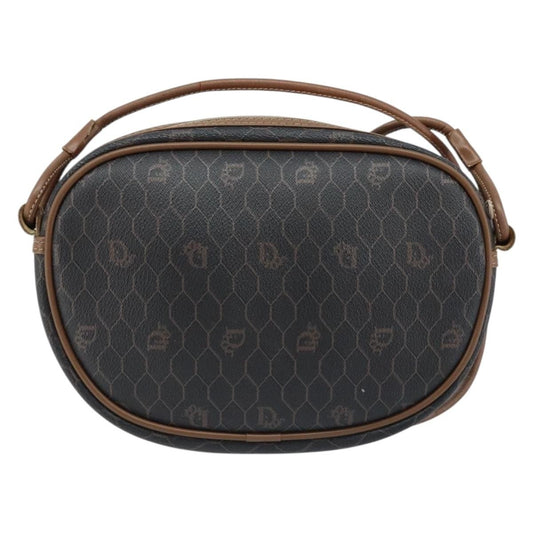 Christian Dior Vintage Honeycomb Shoulder Bag Canvas and Leather, BLACK, CANVAS, Shoulder bag