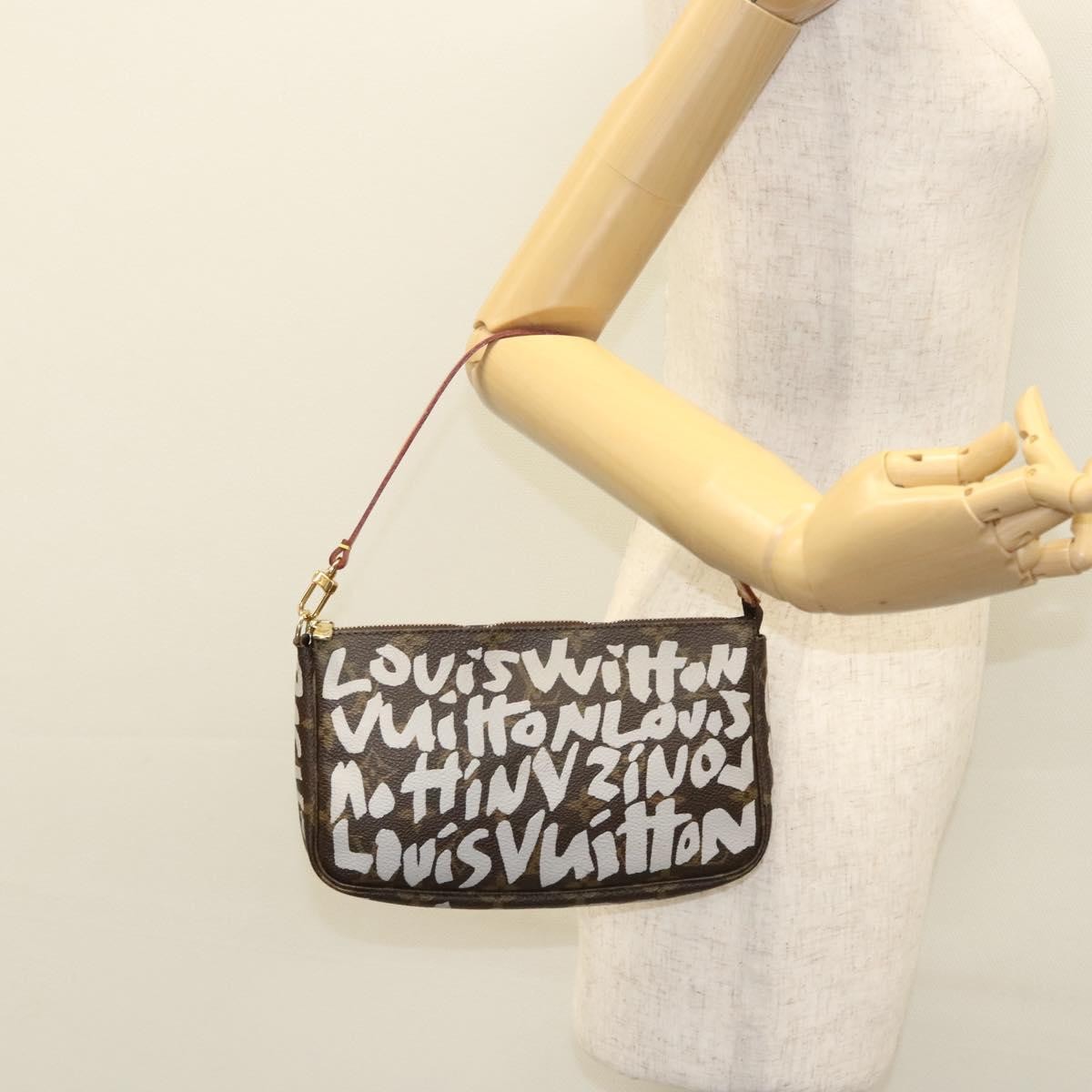 Louis Vuitton Pochette Accessoires Limited Edition Monogram Graffiti, WHITE, CANVAS, Clutche & pouche