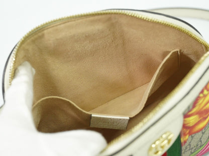 Gucci Ophidia Dome Shoulder Bag Flora GG Coated Canvas, BEIGE, CANVAS, Crossbody bag