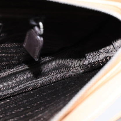 Prada Vintage Shoulder Bag Leather, BEIGE, LEATHER, Shoulder bag