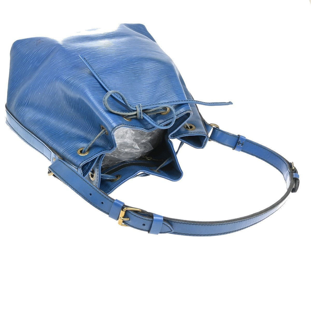 Louis Vuitton Petit Noe Handbag Epi Leather, BLUE, LEATHER, Shoulder bag
