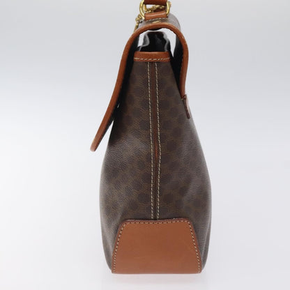 Celine Macadam Handbag Macadam with leather, BROWN, CANVAS, Handbag