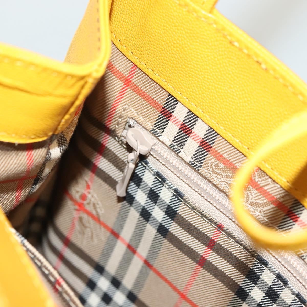 Burberry Vintage Handbag Leather, YELLOW, LEATHER, Handbag