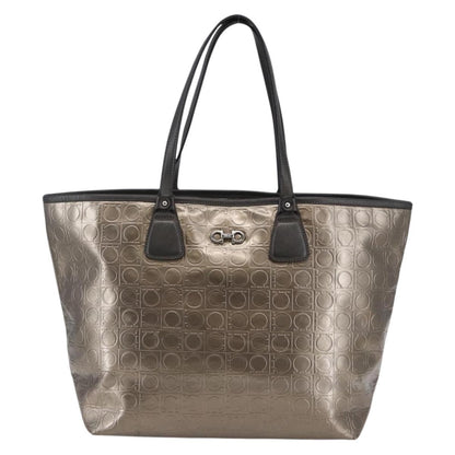Salvatore Ferragamo Gancini Tote Patent leather, GOLD, PATENT_LEATHER, Tote bag