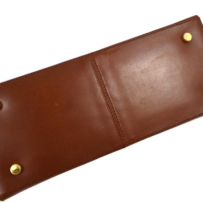 Salvatore Ferragamo Gancini Convertible Top Handle Bag Leather, BROWN, LEATHER, Handbag