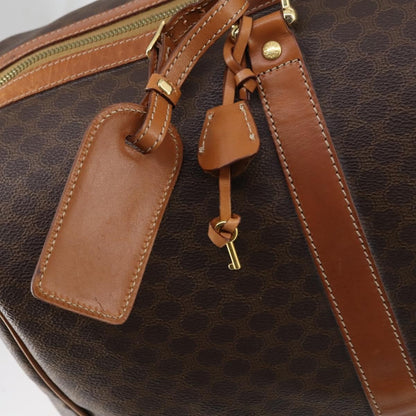 Celine Vintage Duffle Bag Macadam Coated Canvas, BROWN, CANVAS, Travel bag