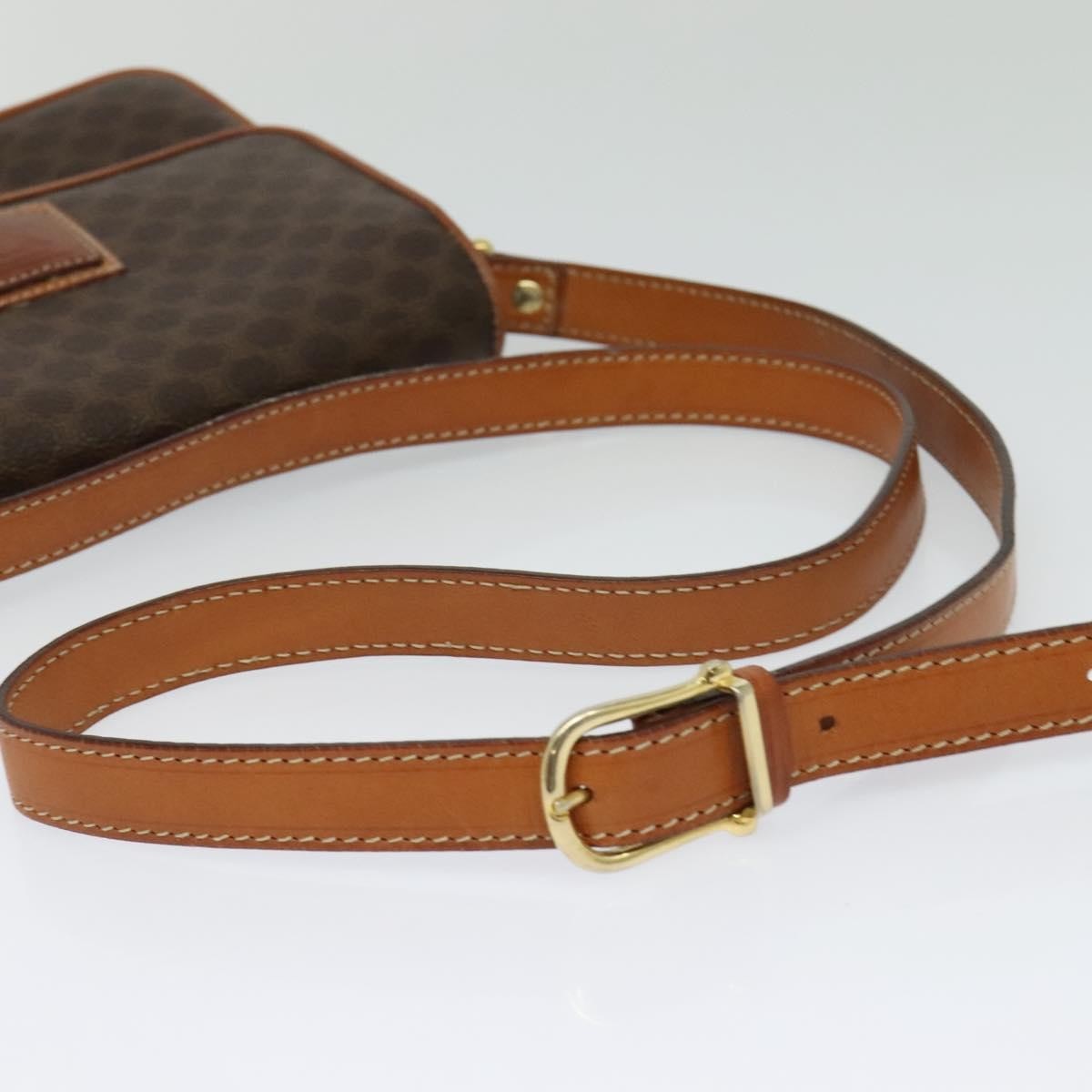 Celine Macadam Shoulder Bag PVC Leather, BROWN, CANVAS, Shoulder bag