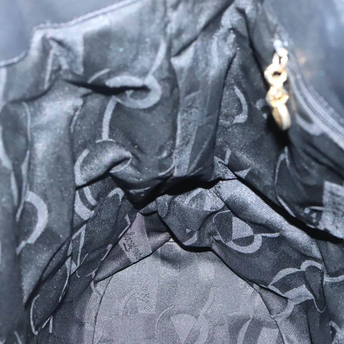 Salvatore Ferragamo Vala Shoulder Bag Canvas, BLACK, CANVAS, Shoulder bag