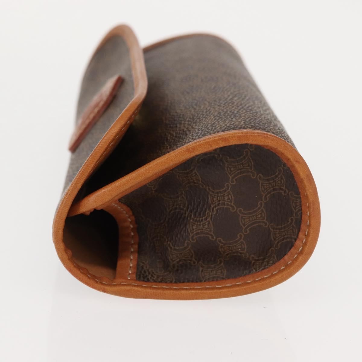 Celine Macadam Pochette Canvas and Leather, BROWN, CANVAS, Clutche & pouche