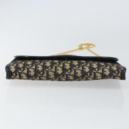 Christian Dior Vintage CD Chain Flap Shoulder Bag Diorissimo Canvas, NAVY, CANVAS, Shoulder bag