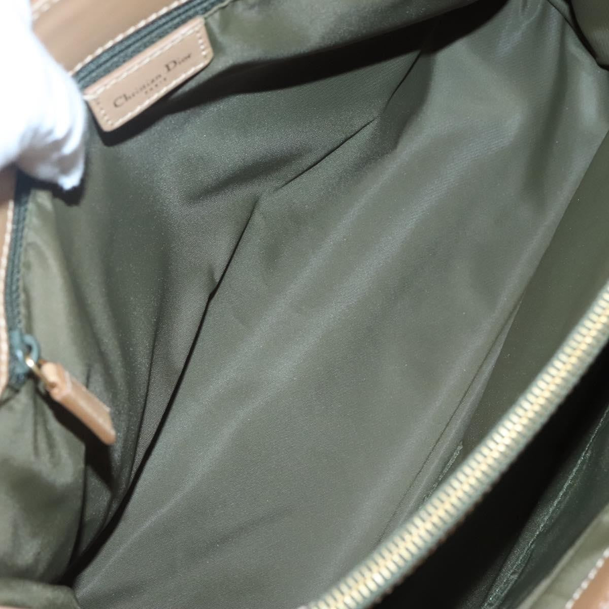 Christian Dior Vintage Trotter Double Pocket Tote Diorissimo Canvas, KHAKI, CANVAS, Tote bag