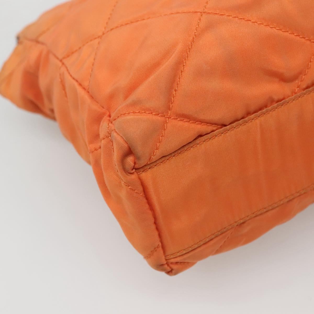 Prada Chain Shoulder Bag Quilted Tessuto, ORANGE, NYLON, Shoulder bag