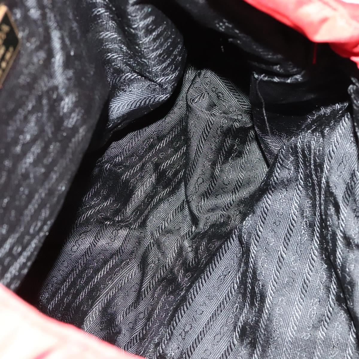 Prada Convertible Metal Handle Satchel Quilted Tessuto, RED, NYLON, Tote bag