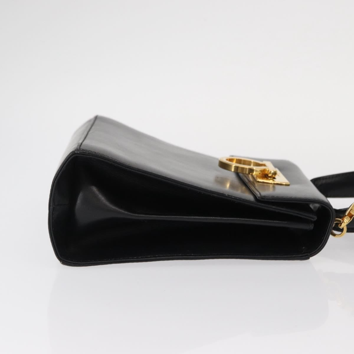 Salvatore Ferragamo Gancini Convertible Top Handle Bag Leather, BLACK, LEATHER, Handbag