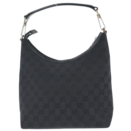 Gucci Vintage Clasp Handle Hobo GG Canvas, Black, Canvas, Shoulder Bag