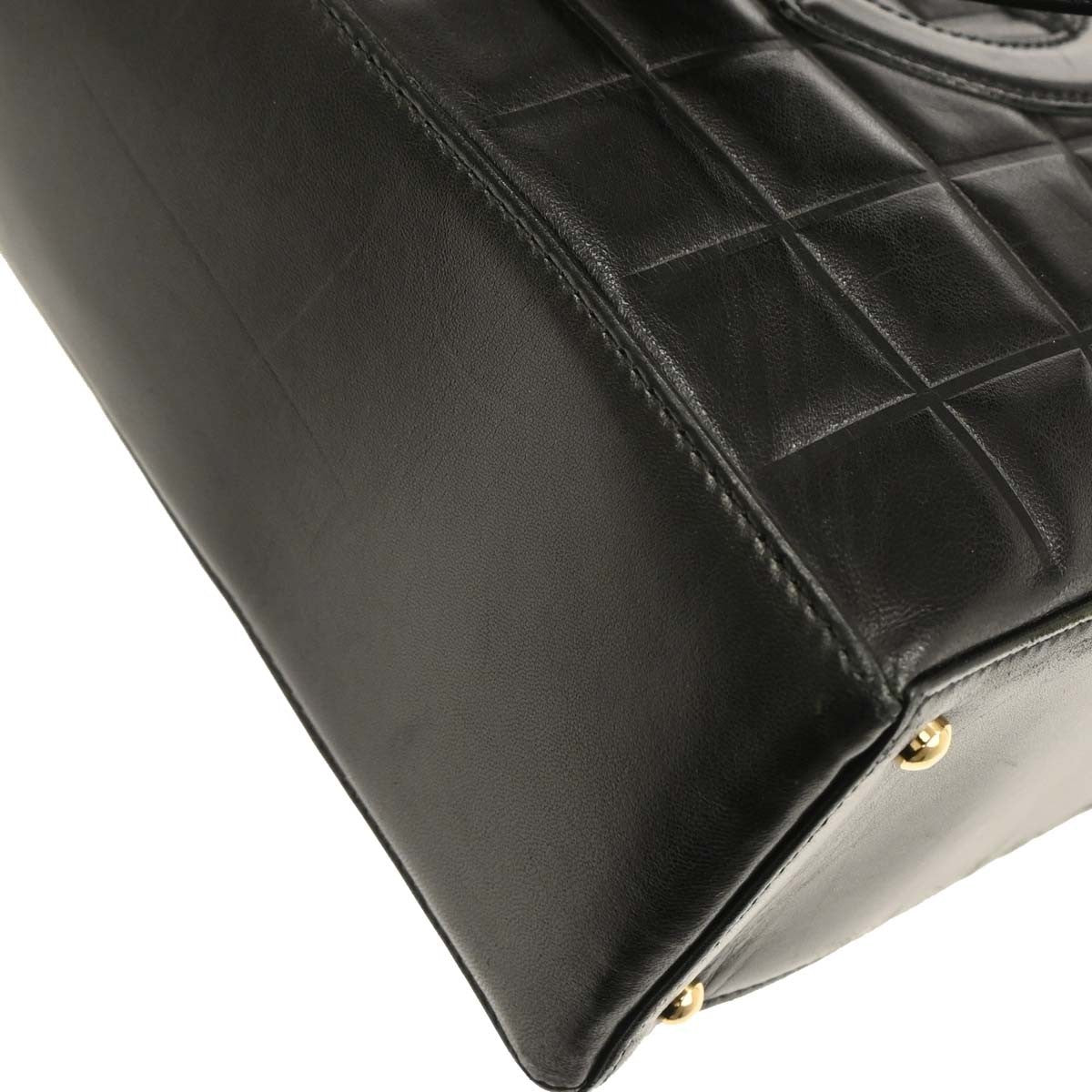 Chanel Chocolate Bar CC Tote Quilted Leather, BLACK, LEATHER, Tote bag