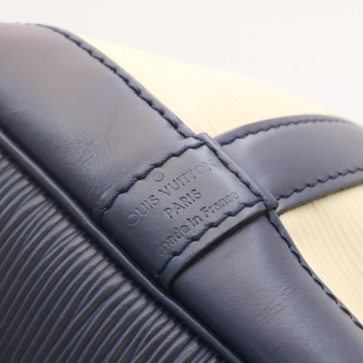 Louis Vuitton Petit Noe Handbag Two Tone Epi Leather, WHITE, LEATHER, Handbag