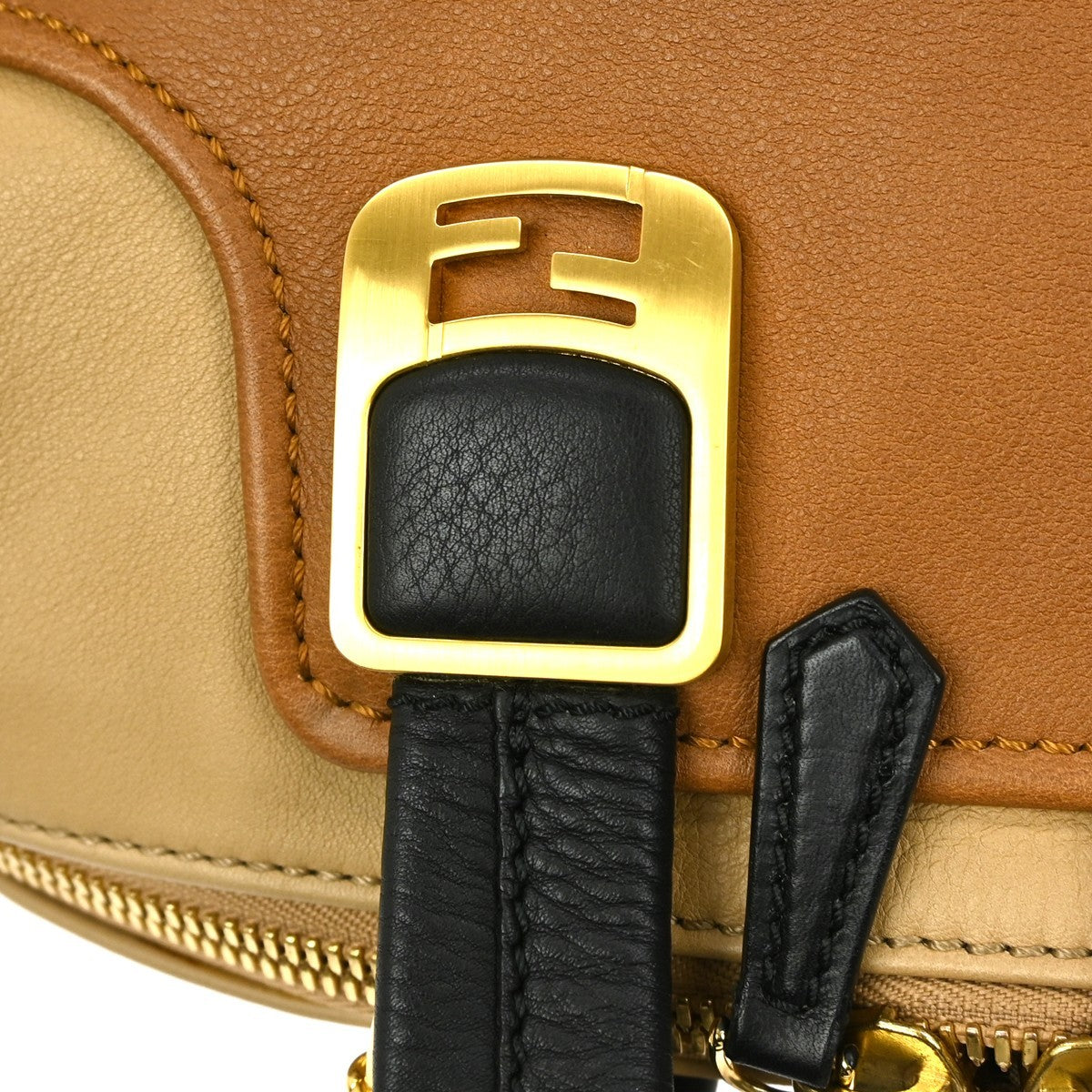 Fendi Chameleon Satchel Leather, BROWN, LEATHER, Handbag