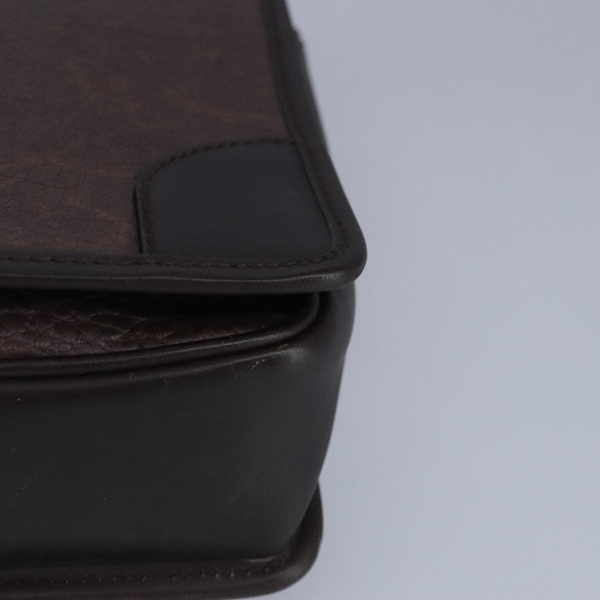 Salvatore Ferragamo Gancini Pouch Leather, BROWN, LEATHER, Clutche & pouche